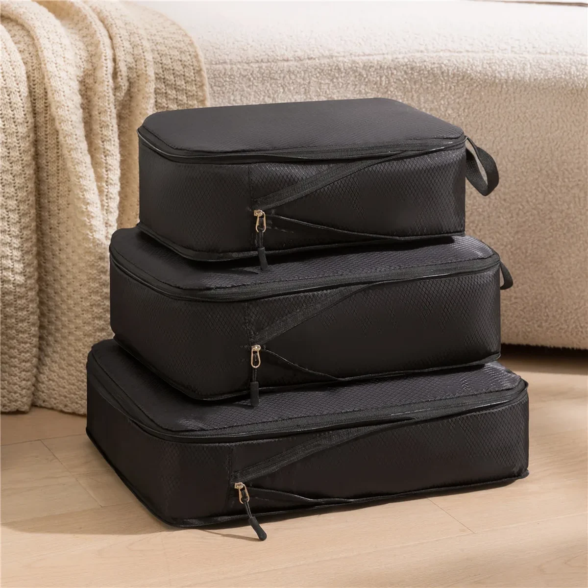 Organisateurs de valise compressibles, lot de 3
