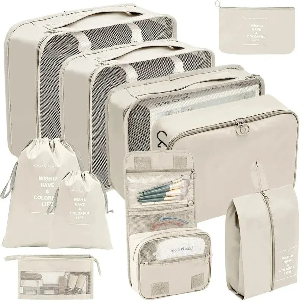 Organisateurs de valise, lot de 7 ou 10 pièces