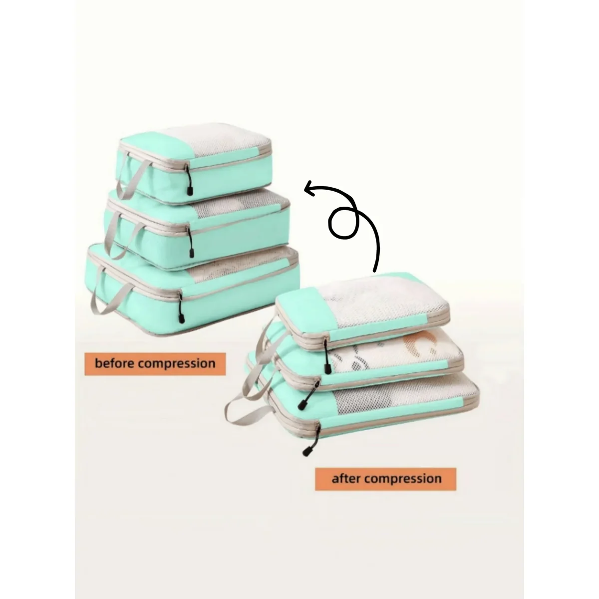 Organisateurs de valise nylon, lot de 3