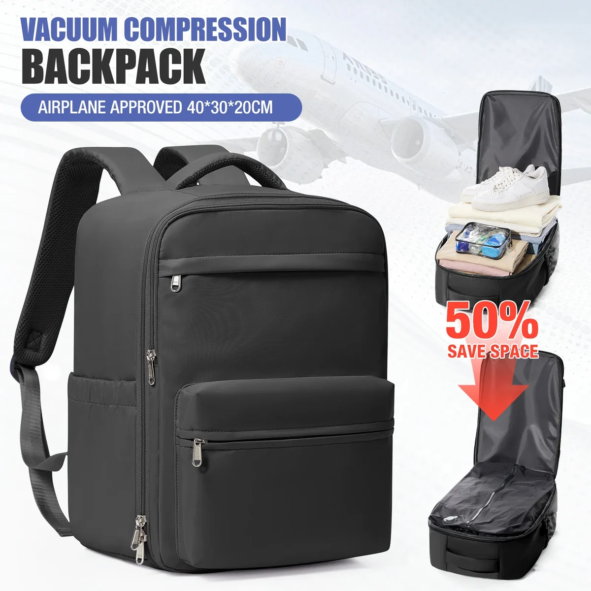 Sac à dos compression sous vide, ordinateur 15,6″